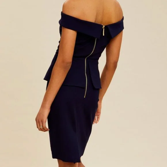 TED BAKER Bardot Off Shoulder Peplum Dress - Picture 5 of 12